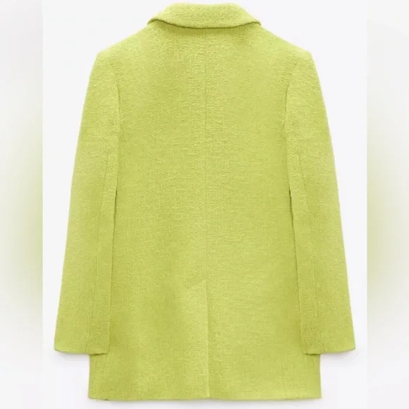 NWOT Zara Lime Green Textured Blazer - Bloggers Favorite - Picture 9 of 13